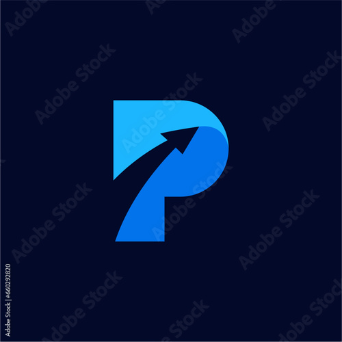 initial P business logo vector