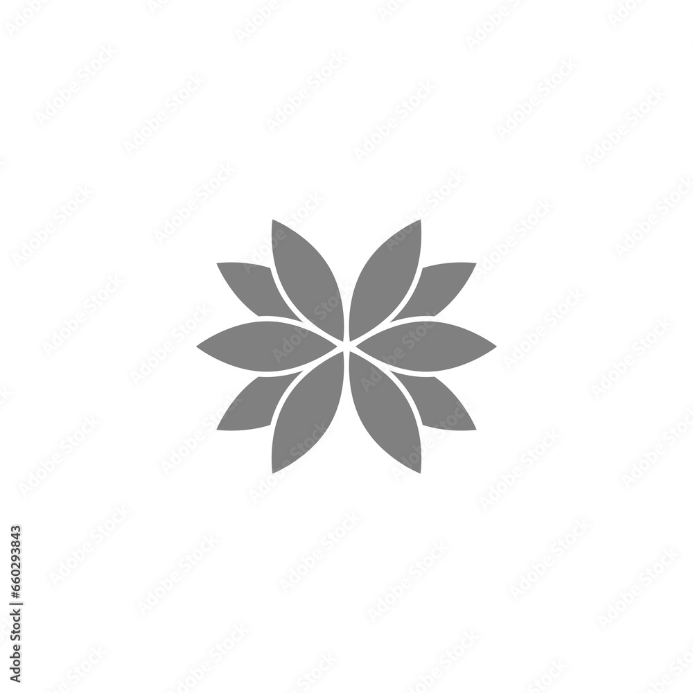 Lotus flower icon isolated on transparent background