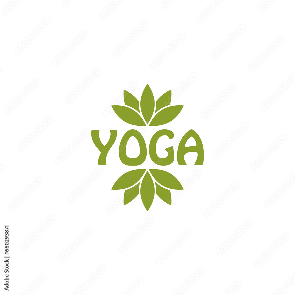 Yoga word icon isolated on transparent background