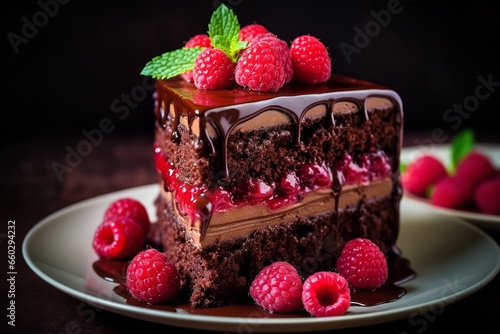 Chocolate Raspberry Cake. 