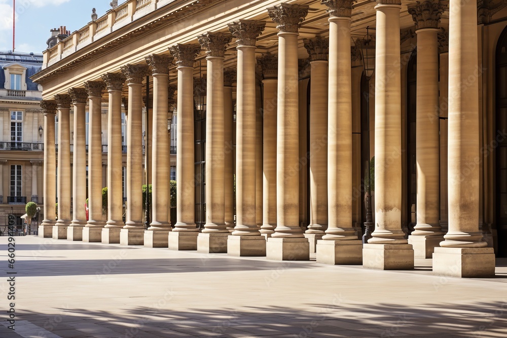 Facade of Palais Royal with columns in town