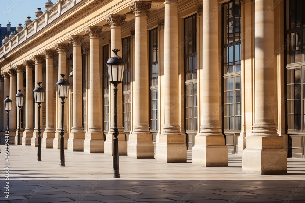 Facade of Palais Royal with columns in town