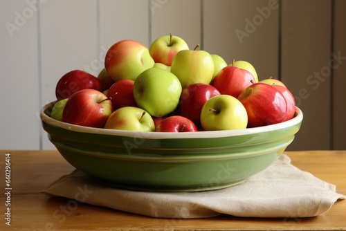 handmade ceramic fruit bowl filled with apples