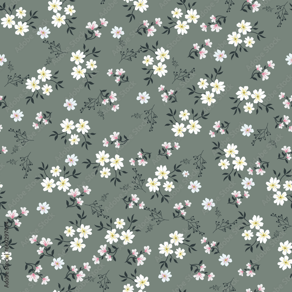 seamless vector small flower design on background