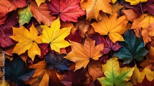 Autumn's artistry unfolds, as leaves flutter down, a symphony of colors. Falling leaves natural background.
