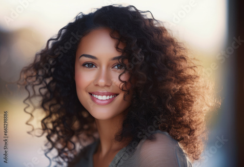 Portrait of a multiethnic woman isolated from the background