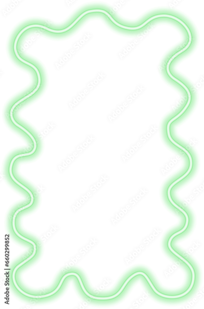 Fototapeta premium Y2k squiggle neon frame