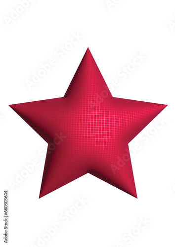 3D Red Christmas Star