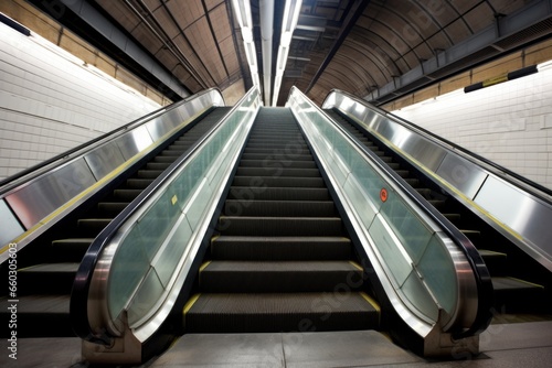 malfunctioned subway escalator in an underground station