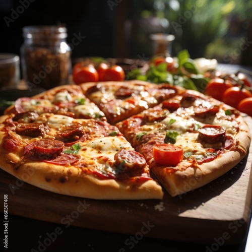 Delicious Pepperoni Pizza with Mozzarella