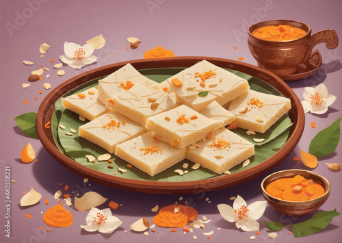 kaju katli vector