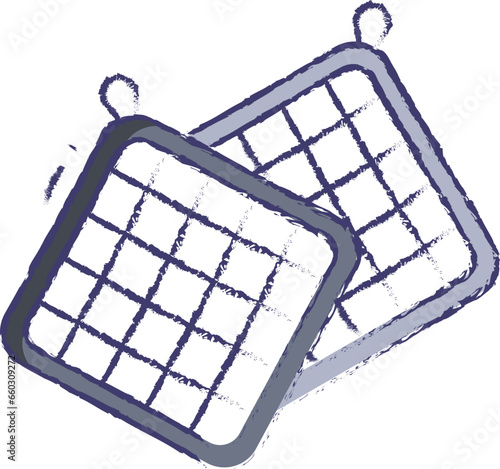 Pot Holder hand drawn vector illustration