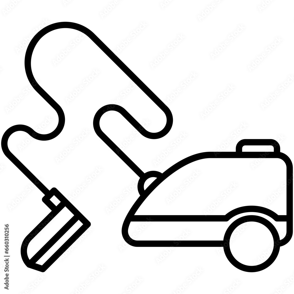 Vacuum Icon. Cleaner Mop Machine Symbol Stock Illustration. Vector Line Icons For UI Web Design And Presentation Vacuum Icon. Cleaner Mop Machine Symbol Stock Illustration. Vector Line Icons For UI Web Design And Presentation