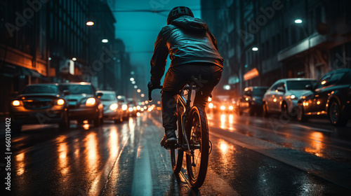 cycling night city street