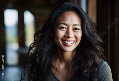 Wallpaper Mural Portrait of a smiling woman isolated from the background Torontodigital.ca