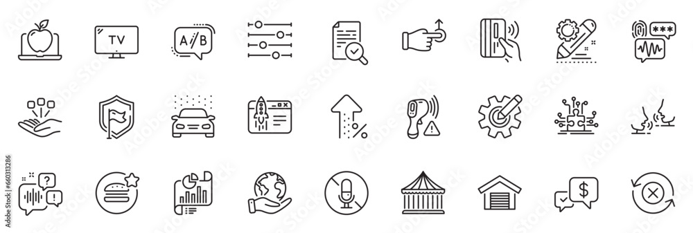 Icons pack as Car wash, Puzzle options and Voicemail line icons for app include Carousels, Report document, Start business outline thin icon web set. Save planet, Increasing percent. Vector Icons pack as Car wash, Puzzle options and Voicemail line icons for app include Carousels, Report document, Start business outline thin icon web set. Save planet, Increasing percent. Vector