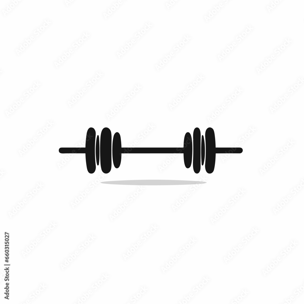 Fototapeta premium Weight lifting monochrome glyph logo. Healthy eating. Work out. Barbell symbol. Design element. Created with artificial intelligence. Ai art for corporate branding, fitness gym, workout class