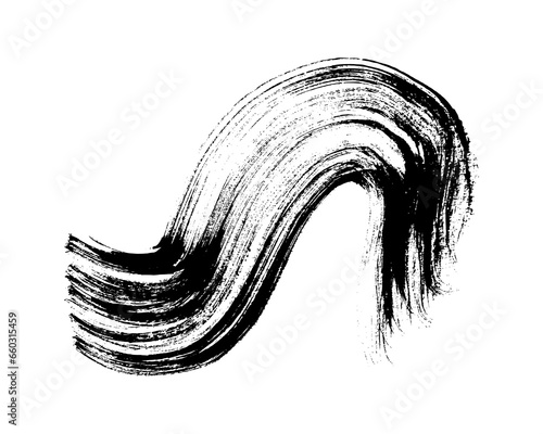 Black wavy grunge brush strokes