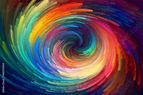 Colorful vortex energy. Nature magic spin at universe orbit. Generate Ai