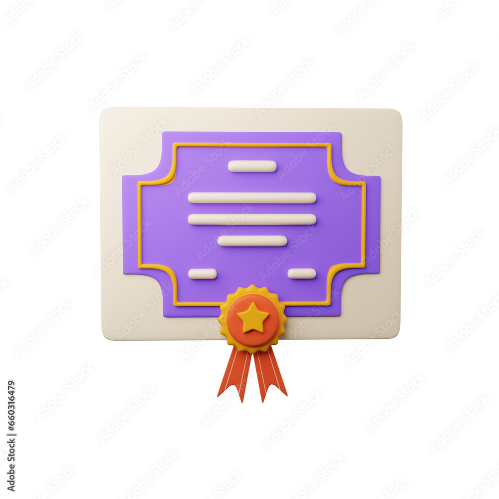 graduation certificate 3d illustration graduation certificate 3d illustration