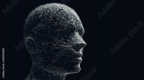 Lines in a head representing artificial intelligence background