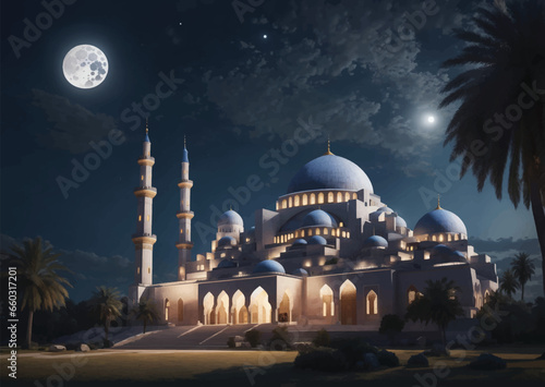 Taj Mahal night vector