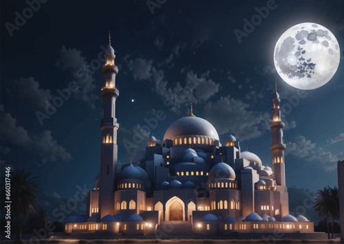 Taj Mahal night vector