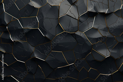 Unveil the beauty of a damaged and aged black and gold marble texture background vector. A captivating blend of decayed charm. is AI Generative.
