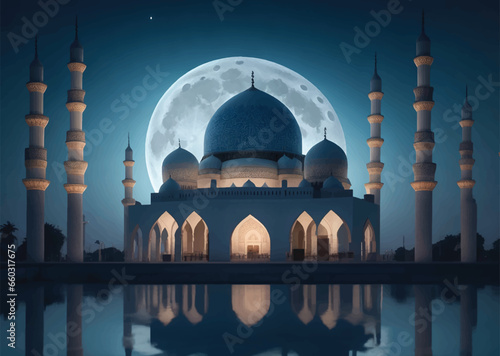 Taj Mahal night vector