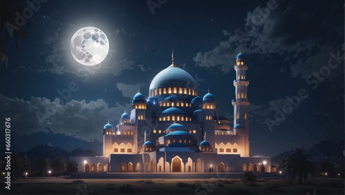 Taj Mahal night vector
