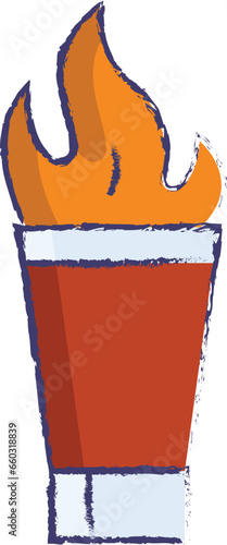 Flame shots hand drawn vector illustration
