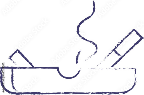 cigarette Ashtray hand drawn vector illustration
