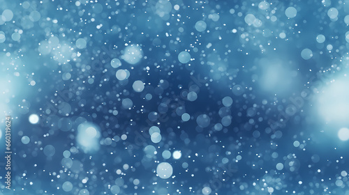 A Snow-Covered Landscape Bathed in Light, Christmas background, snowflakes and magic bokeh lights background