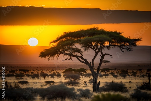 Serengeti National Park Tanzania photorealistic photography sunset beautifully colorcoded insane details intricate details beautifully color graded Natural colorsmaximum Depth of Field DOF Shutter  photo