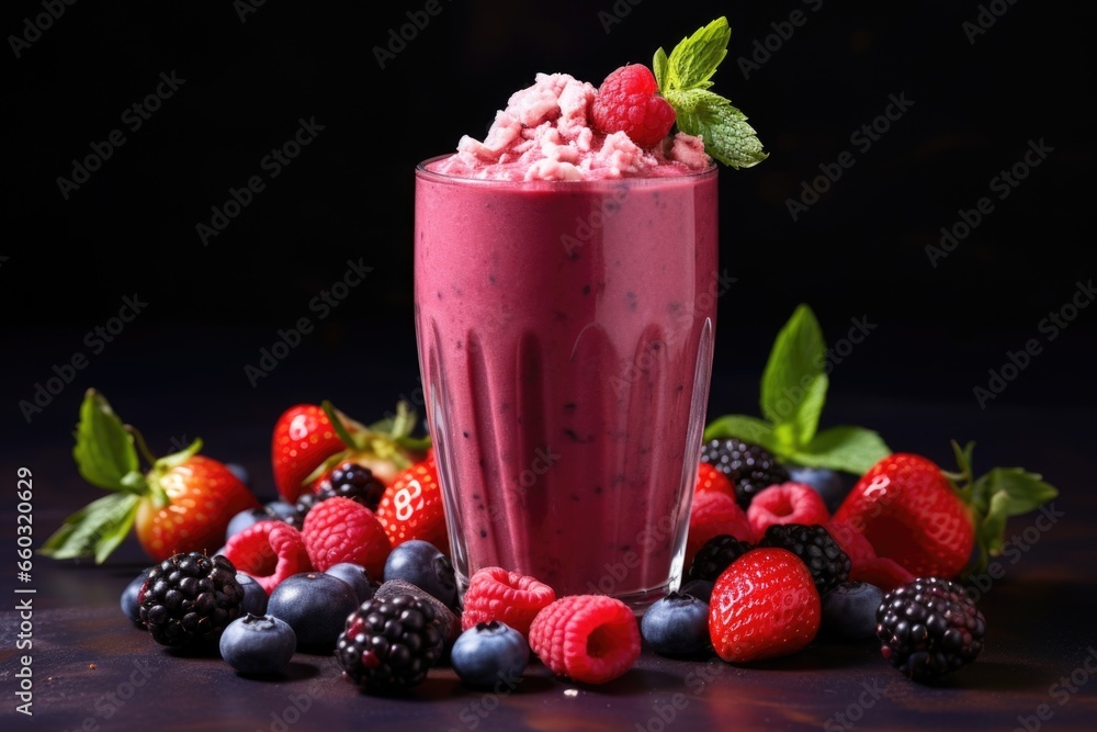 a smoothie made from fresh berries a smoothie made from fresh berries