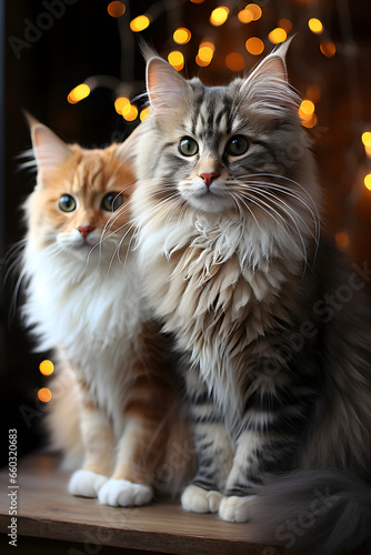 Cute fluffy kittens in wint...