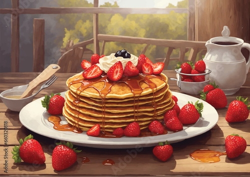 pancake with berries topping 