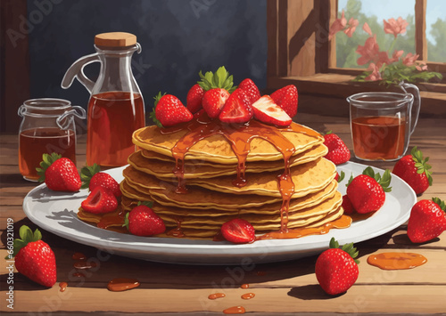 pancake with berries topping 