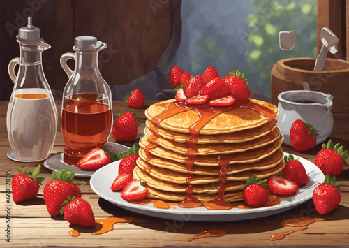 pancake with berries topping 