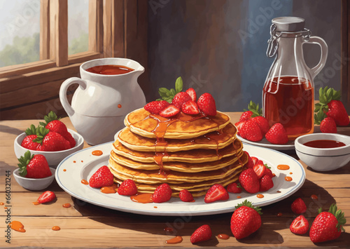 pancake with berries topping 