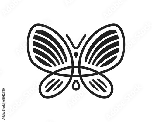 Butterfly lineart tatoo vector illustration