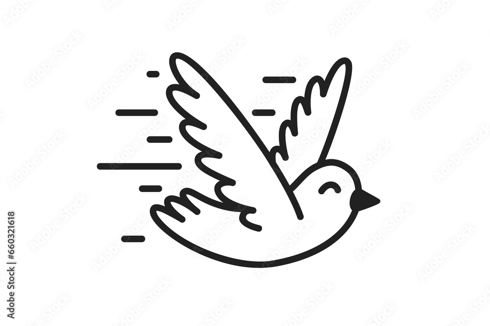 Obraz premium Flying bird lineart vector illustration