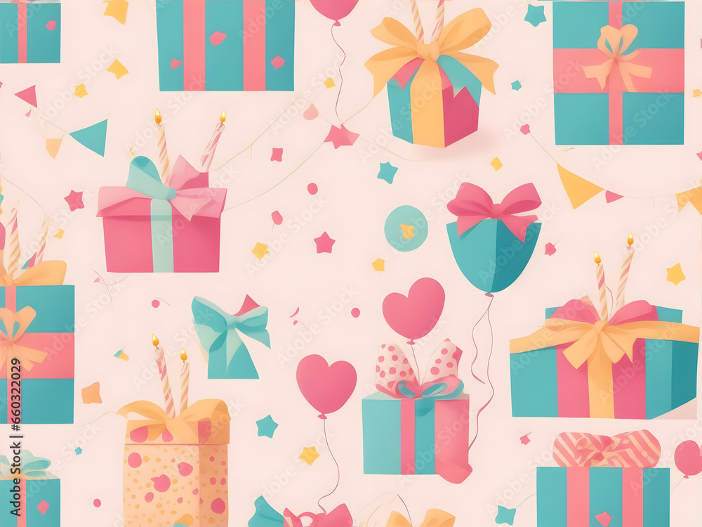 seamless pattern with gift boxes, ai generative seamless pattern with gift boxes, ai generative