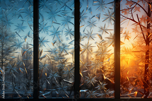 Frost pattern on frozen win...