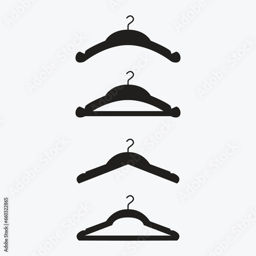 Vector black clothes hanger for symbols, logos, and UI