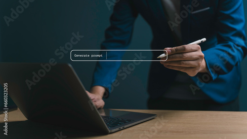 ai, artificial intelligence tool, human enter text generate command prompt to artificial intelligence generate smart technology, chat business concept digital tech computer communication machine data.