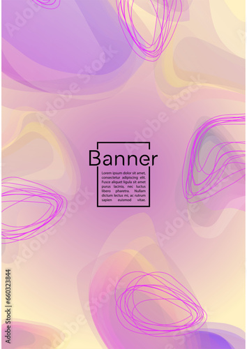 Futuristic Geometric Cover Design with Gradient and Abstract Lines, Figures for your Business. Template Fluid Rainbow Poster Design, Gradient Flow Effect for Electronic Festival.