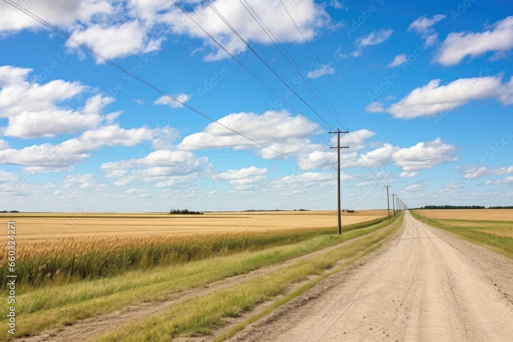utility pole line running through a rural landscape