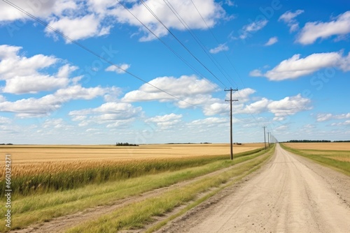 utility pole line running through a rural landscape
