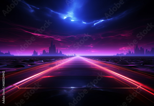 Neon illuminated futuristic backdrop realistic image  ultra hd  high design very detailed